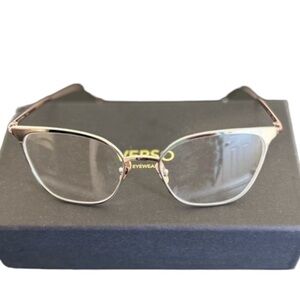 Verso Eyewear Silver Frames w/Rose Gold Accents Made in Italy-New in Box